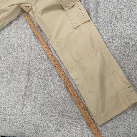 Lauren Ralph Lauren Women's 8 Cargo Pants Cream 100% Cotton Adjustable Wide Leg - Picture 12 of 14